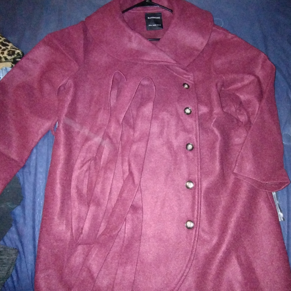 Bloomchic 14-16 size Burgundy Coat NWT - Picture 5 of 10